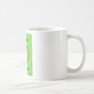 Caneca De Café Design de Motif Africano em Impressão de Arte Verd