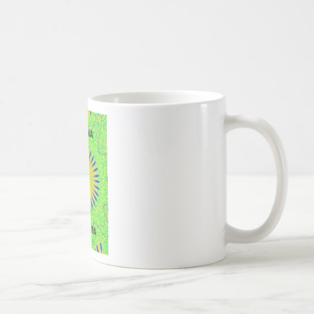 Caneca De Café Design de Motif Africano em Impressão de Arte Verd (Direita)