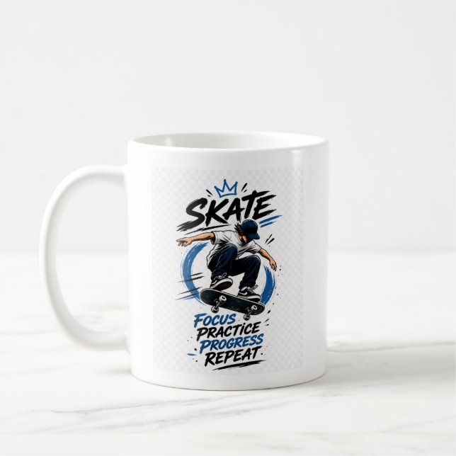 Caneca De Café Design de Motivação para Skate  (Esquerda)