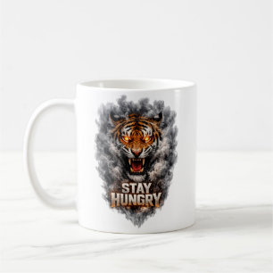 Caneca De Café Design de Motivação Stay Hungry Tiger