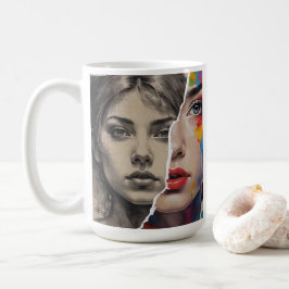 Caneca De Café Design de Mug Moderno | Design de sombra duas face