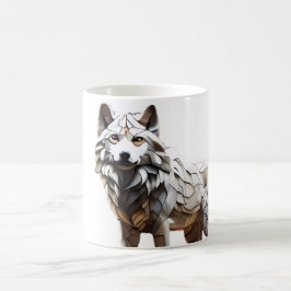 Caneca De Café Design de Mug Mosaico do Lobo Branco-Cinto