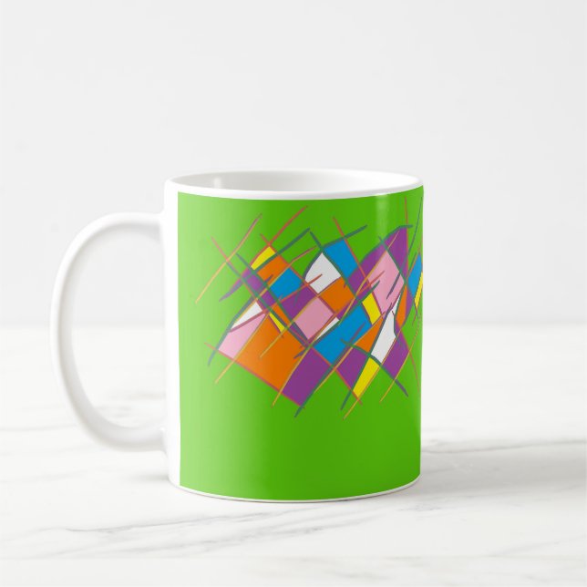 Caneca De Café Design de múltiplas cores verde-claro (Esquerda)