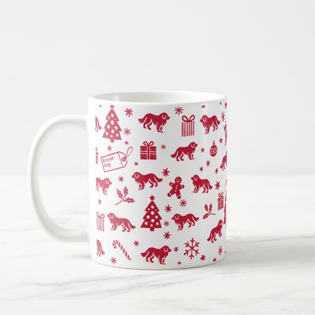 Caneca De Café Design de Natal de cão Koyun (Esquerda)