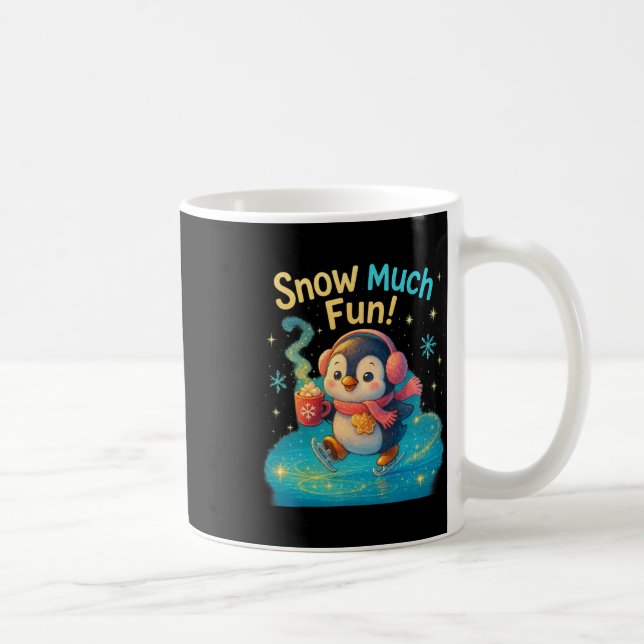 Caneca De Café Design de Natal de Pinguim Bonito e Divertido (Direita)