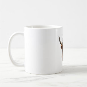 Caneca De Café Design de Natal de Vaca das Terras Altas Vintage c