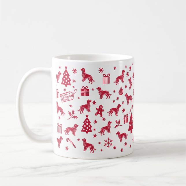 Caneca De Café Design de Natal do Springer Spaniel Inglês (Esquerda)