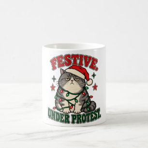 Caneca De Café Design de Natal engraçado sob protesto