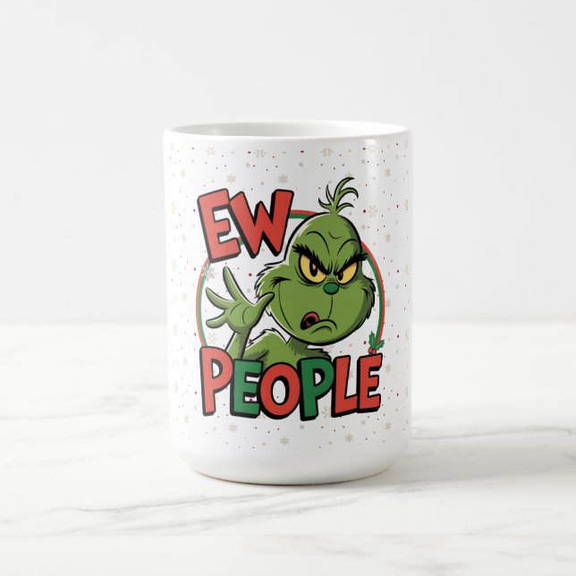 Caneca De Café Design de Natal “Ew Pessoas” Engraçado e Mal-Humor (Centro)