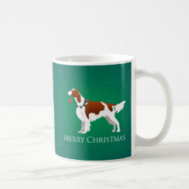 Caneca De Café Design de Natal Feliz e Feliz Setores Vermelho e B