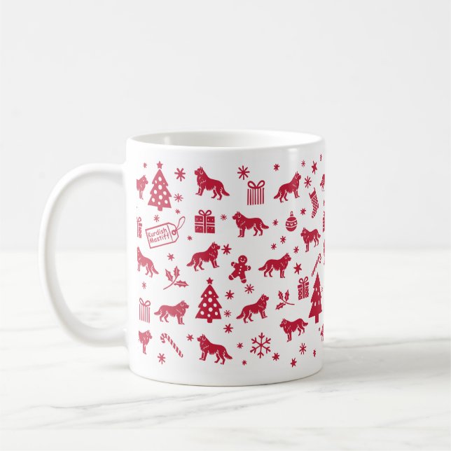 Caneca De Café Design de Natal Kurdish Mastiff (Esquerda)