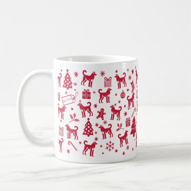 Caneca De Café Design de Natal Russo-Europeu de Laika (Esquerda)