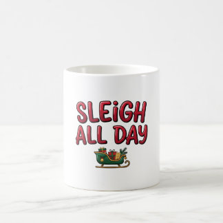 Caneca De Café Design de Natal Sleigh All Day
