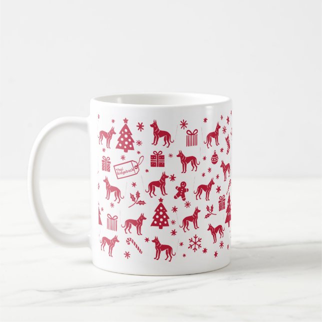 Caneca De Café Design de Natal Tailandês Ridgeback (Esquerda)