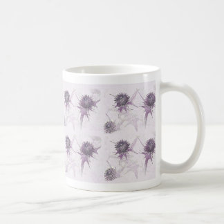 Caneca De Café design de natureza cardo roxo