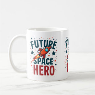 Caneca De Café Design de Nave Espacial Retro para Herói Espacial