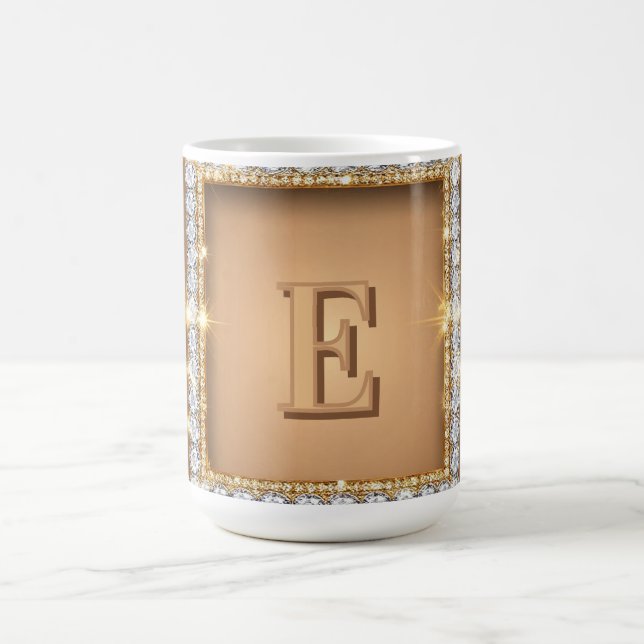Caneca De Café ✨ Design de Nome Personalizado com Monograma de Di (Centro)