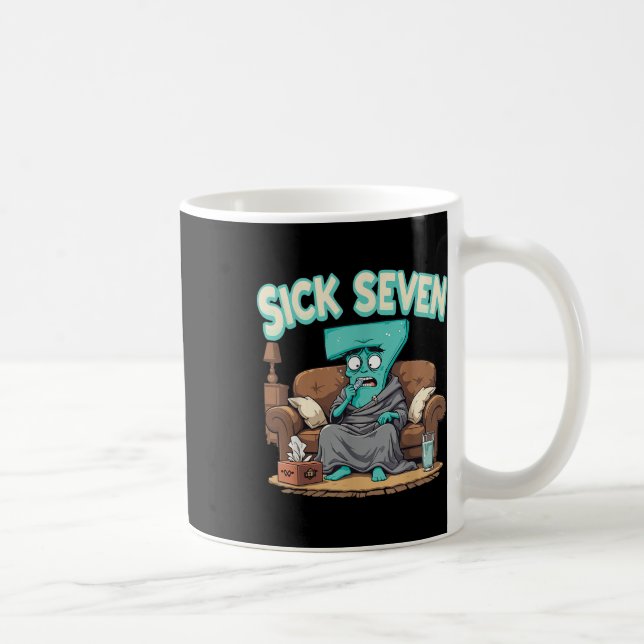 Caneca De Café Design de Número de Halloween Retro Sick Seven 67  (Direita)