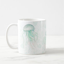 Caneca De Café Design de Oceano em Aquarela Pérola de Verão