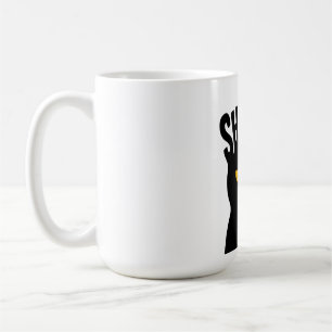 Caneca De Café Design de Olhos de Gato Preto Misteriosos