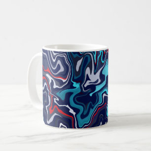 Caneca De Café Design de Onda Fluida Abstrata