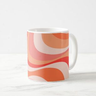 Caneca De Café Design de ondas retrorreflectoras modernas colorid