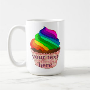 Caneca De Café Design de Orgulho de Cupcake Arco-Íris Personalizá