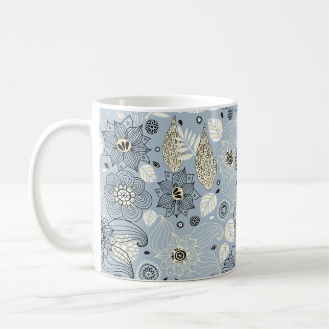 Caneca De Café Design de outono Floral (Esquerda)