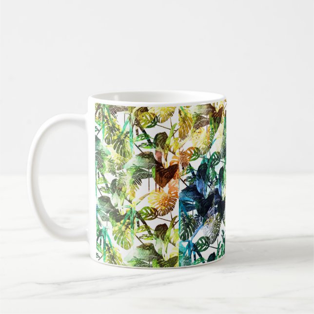 Caneca De Café Design de padrão abstrato feito com cores vibrante (Esquerda)