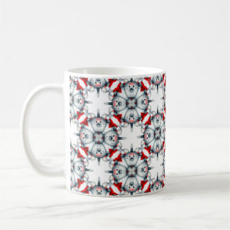 Caneca De Café Design de padrão abstrato vermelho