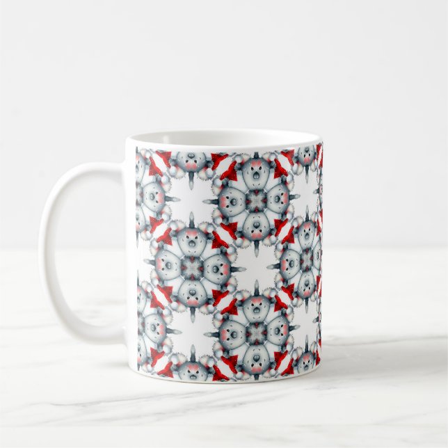 Caneca De Café Design de padrão abstrato vermelho (Esquerda)