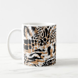 Caneca De Café Design de padrão animal. Desi moderno do padrão-le