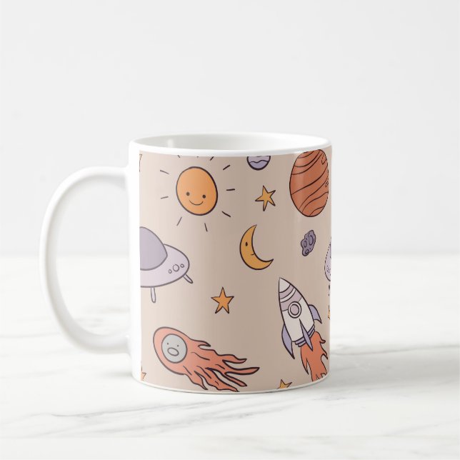 Caneca De Café Design de padrão contínuo de desenho animado fofo  (Esquerda)