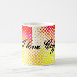 Caneca De Café Design de padrão cor-de-rosa amarelo