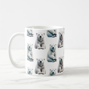 Caneca De Café Design de padrão de animal de urso polar 