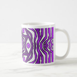 Caneca De Café Design de padrão de círculo branco preto roxo