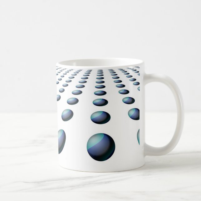 Caneca De Café Design de padrão de esfera azul moderno (Direita)