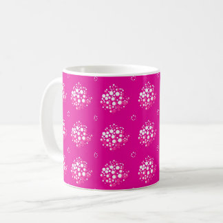 Caneca De Café Design de Padrão de Pontos Mínimos Magenta