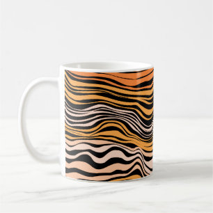 Caneca De Café Design de Padrão de Stripes de Onda Sem Costura