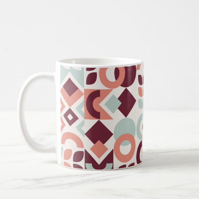 Caneca De Café Design de padrão escandinavo. Retro moderno simple (Esquerda)