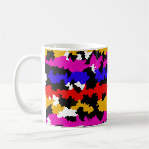 Caneca De Café Design de Padrão Fratural Abstrato Urbano Irregula