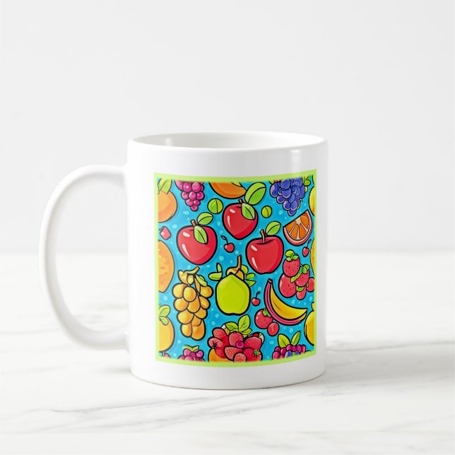 Caneca De Café Design de padrão frutuoso (Esquerda)