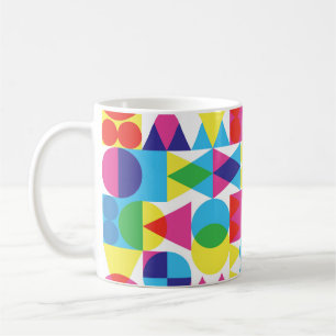 Caneca De Café design de padrão geométrico abstrato.