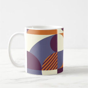 Caneca De Café Design de Padrão Geométrico do Estilo Retroativo