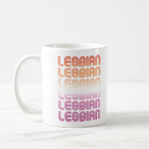 Caneca De Café Design de padrão retrô lésbico
