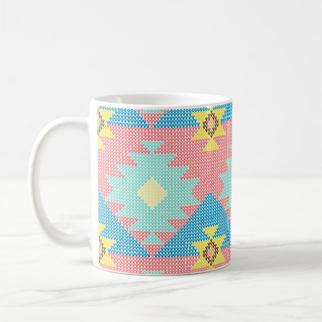 Caneca De Café Design de padrão sem costura geométrica, decor dom (Esquerda)