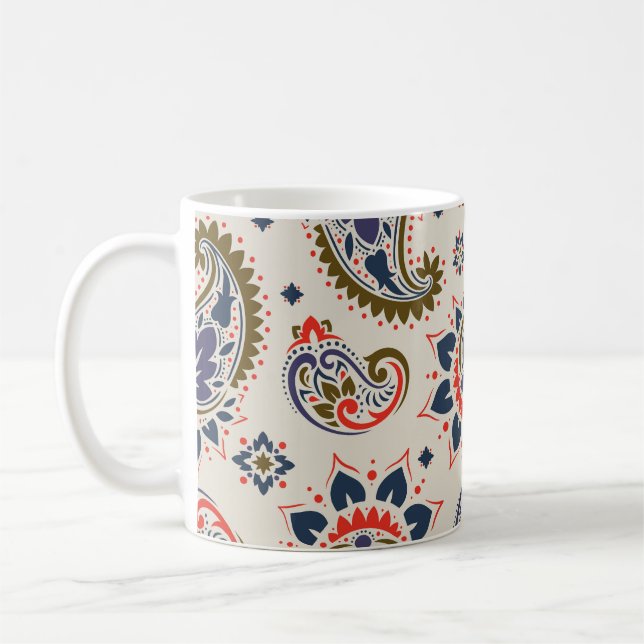 Caneca De Café Design de padrão uniforme clássico. (Esquerda)
