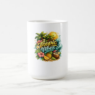 Caneca De Café Design de Paraíso Tropical Tropic Vibes
