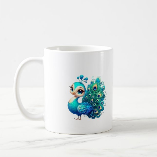 Caneca De Café Design de Peacock Elegante (Esquerda)