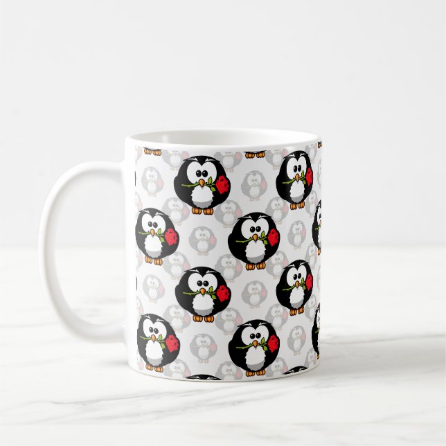 Caneca De Café Design de Pinguim-Cute (Esquerda)